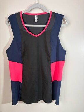Lululemon Colourblock Tank Top Pink Navy Workout Gym Athleisure Women's 12